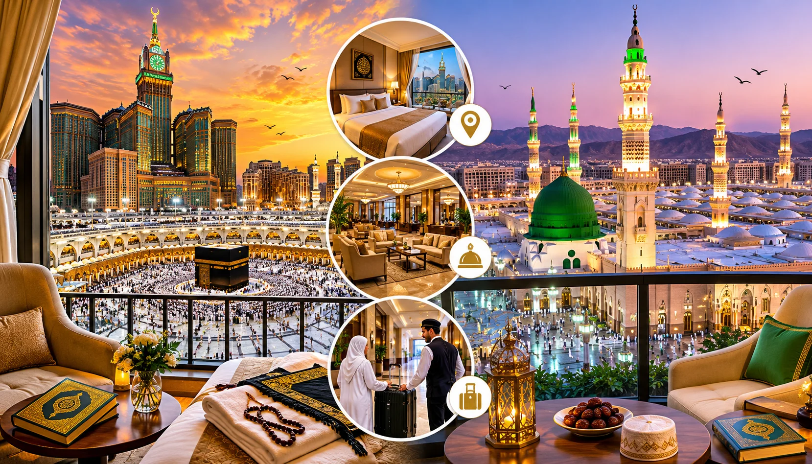 Hotels in Makkah and Madinah for Umrah near Haram and Masjid Nabawi