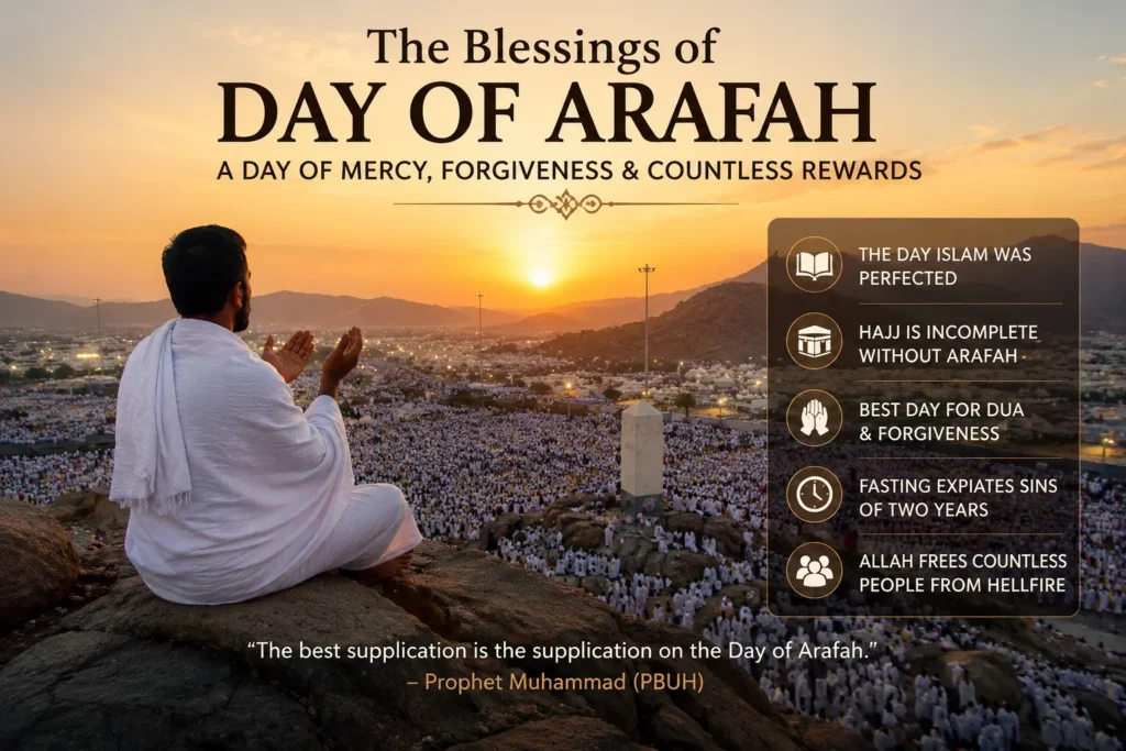 Home 53 Pilgrims praying on the Day of Arafah during Hajj in Makkah – spiritual importance of Day of Arafah in Islam for Muslims booking Umrah Packages UK travel services.