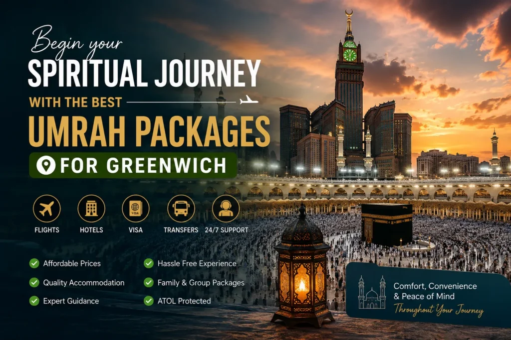 Home 53 Umrah Packages for Greenwich – representing trusted and affordable Umrah travel from the UK.