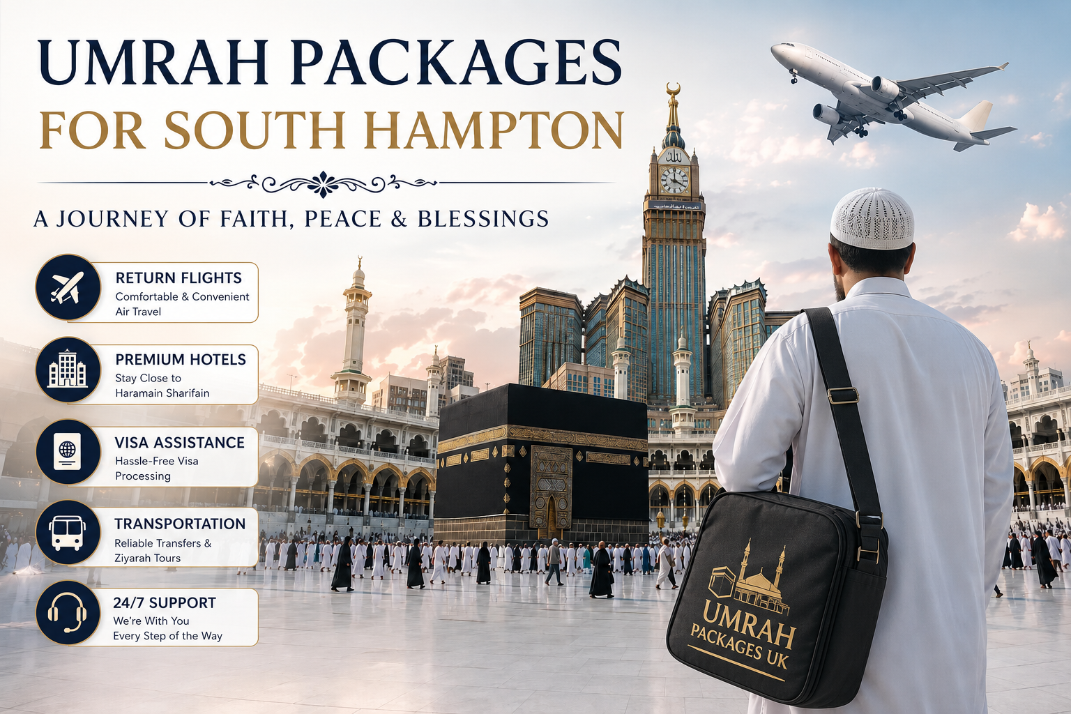 Umrah Packages for South Hampton – Muslim pilgrims performing Umrah with affordable Umrah travel services from UK.