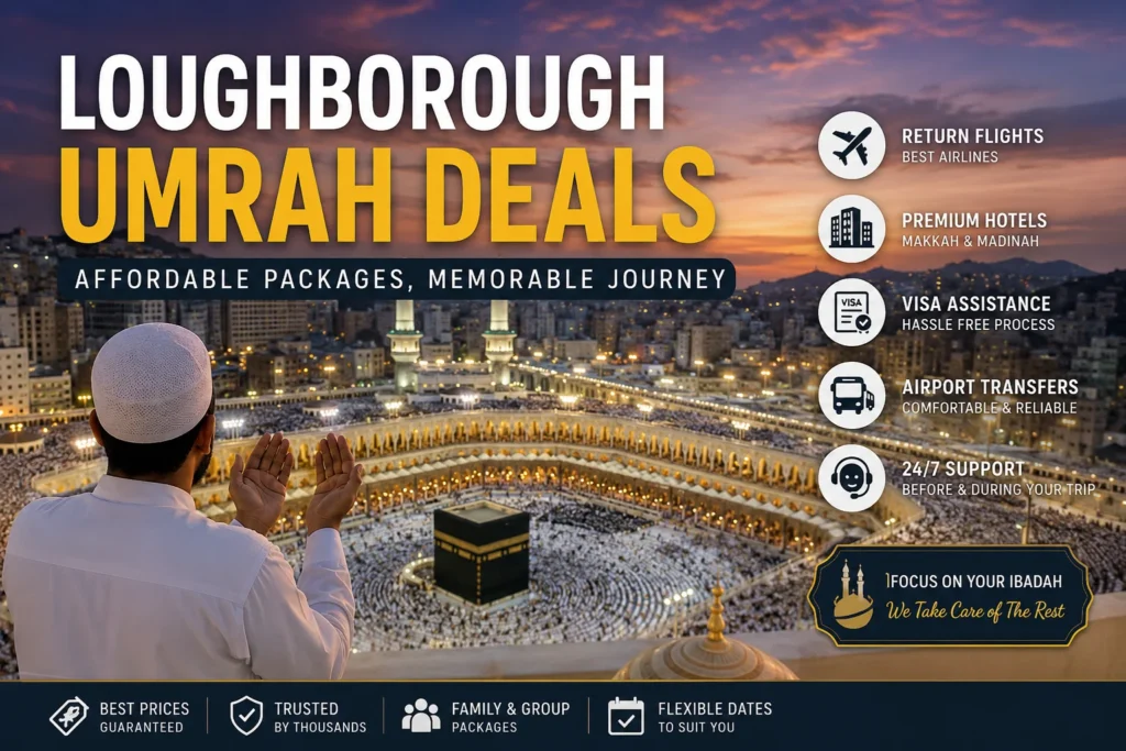 Home 53 Loughborough umrah deals with pilgrims at the Kaaba in Makkah and premium Umrah travel packages from the UK.