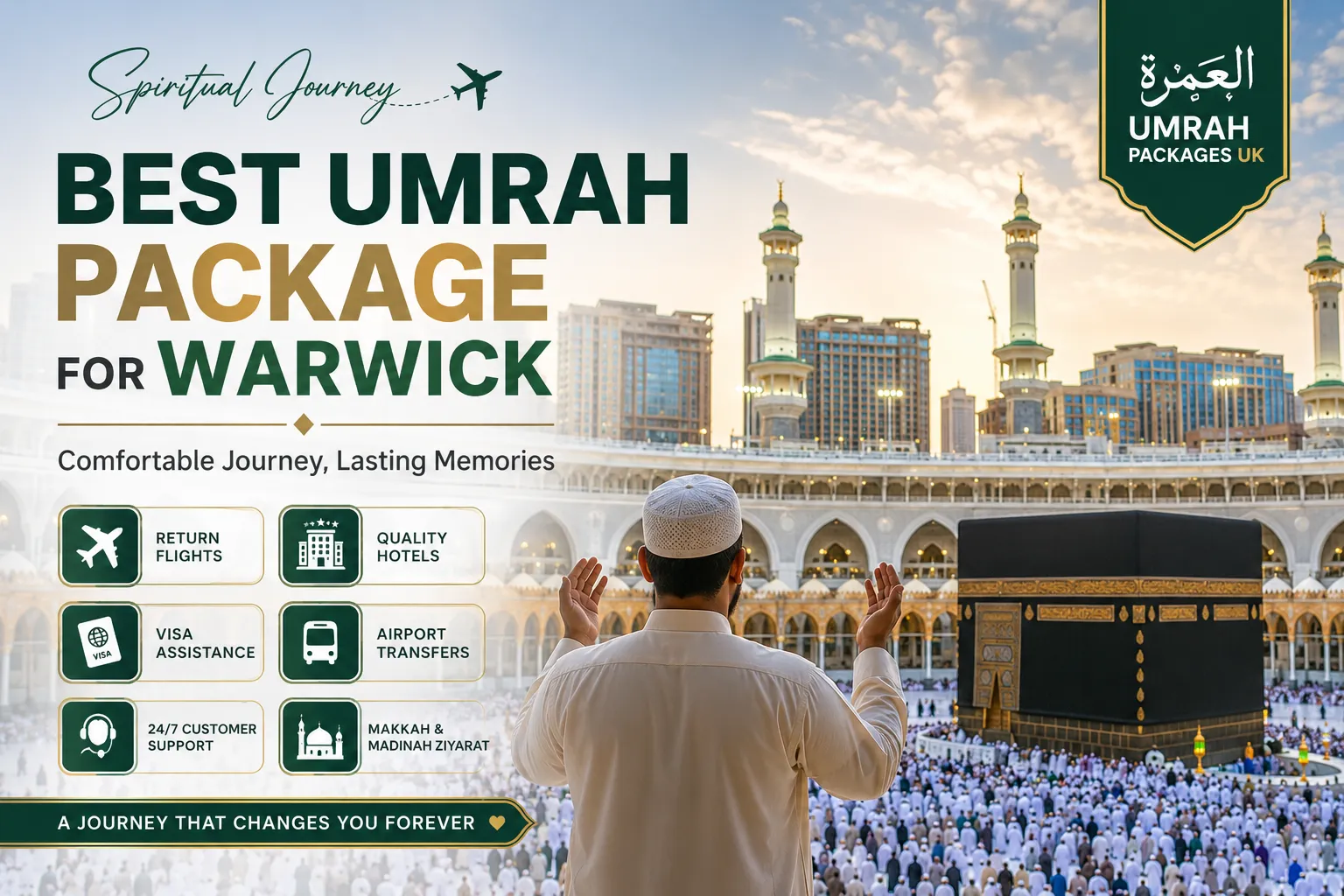 Best Umrah Package for Warwick – pilgrims performing Umrah with premium Umrah travel services from Umrah Packages UK