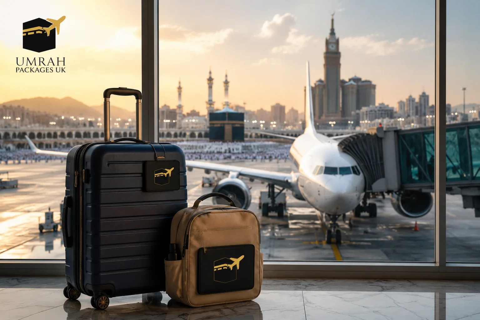 Umrah Flights from UK Airports with airport departure.